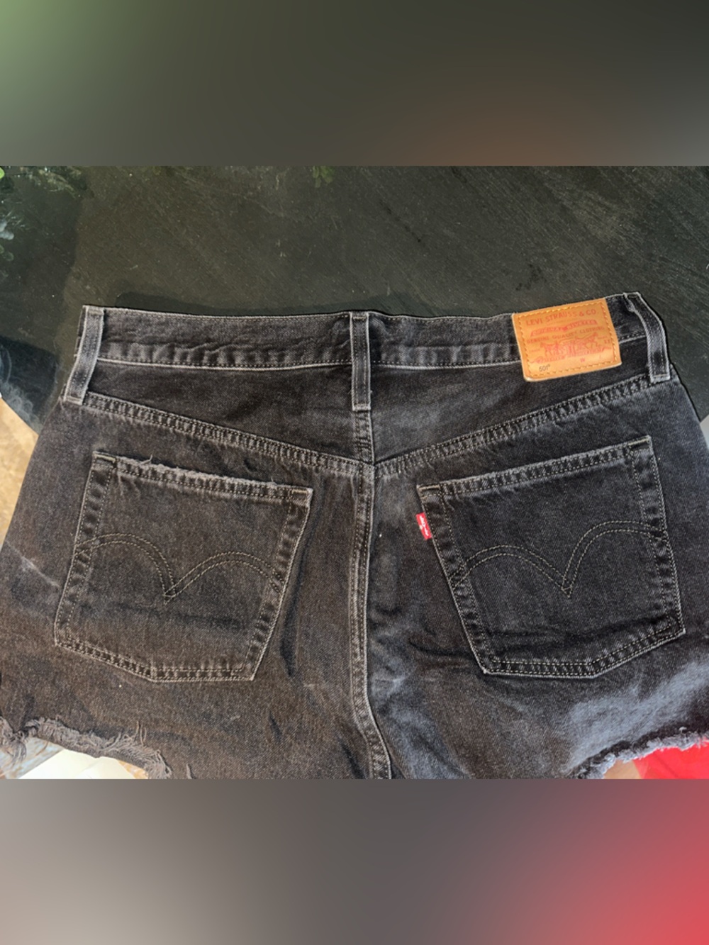 Levi's Black Washed Women's Jean Shorts with Signature Back Pockets